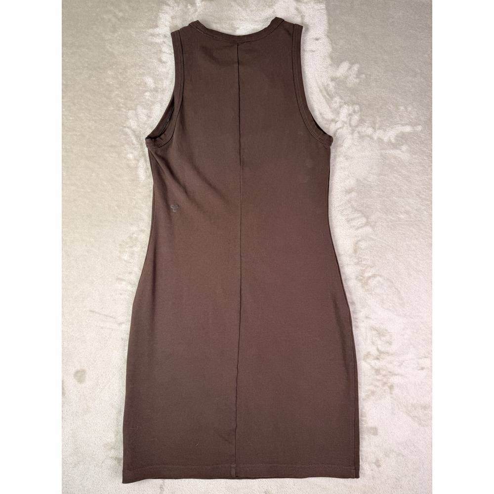 Tna Aritzia Tank Mini Dress‎ Mocha Brown Sleeveless Size Medium Organic Cotton - Picture 4 of 10
